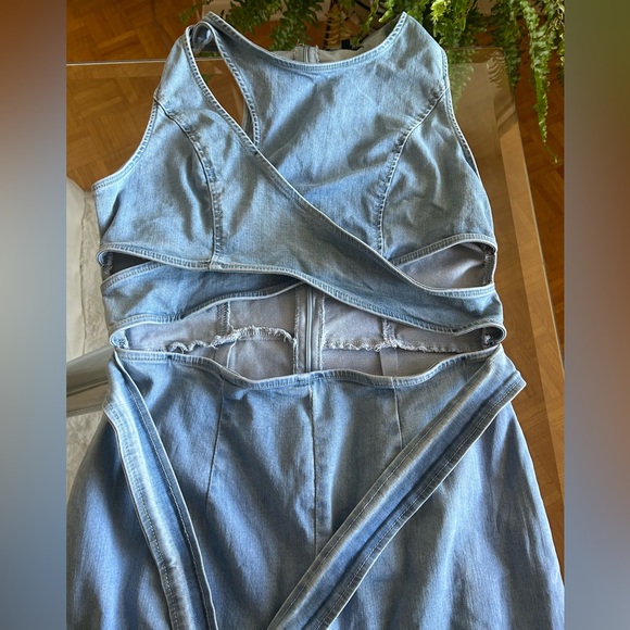 Fashion Nova cool cutout Denim Jumpsuit, tags still on, never been worn. - Picture 5 of 7